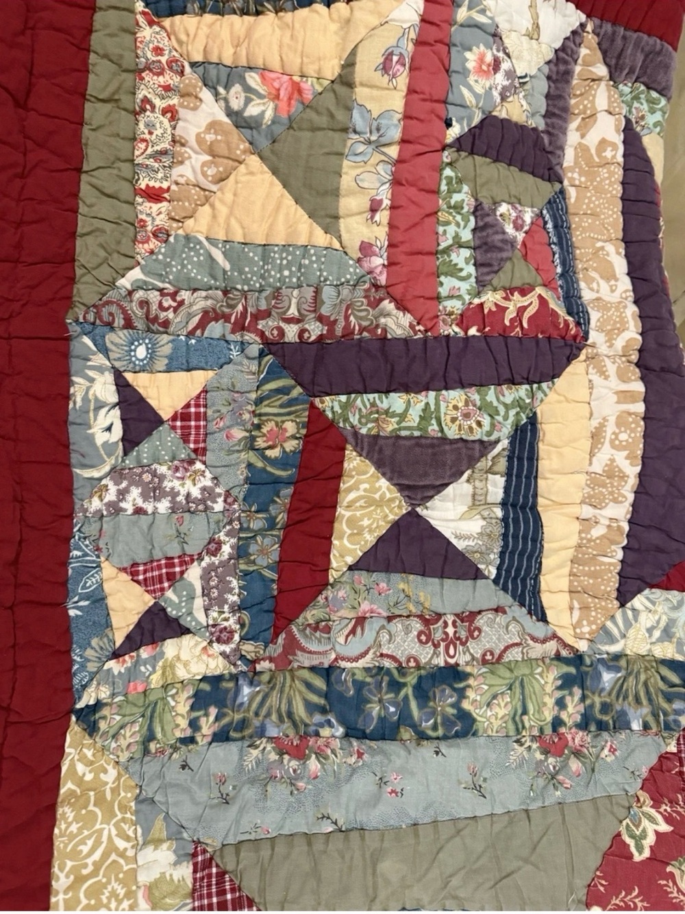 Vintage Pottery Barn Patchwork Quilted blanket with 2 shams
